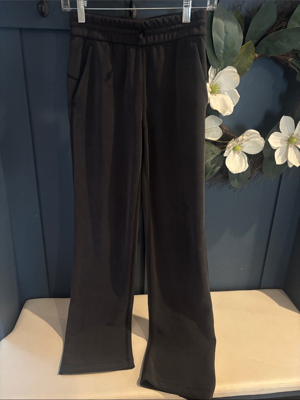 Lululemon Black/Gray Softstream High Rise Pull-On Pants Cinch Waist & Pockets